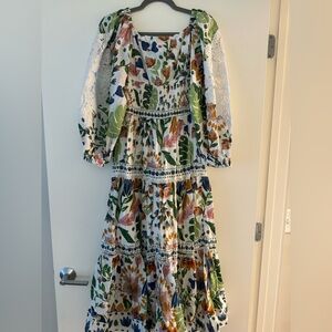Farm Rio Summer Garden Midi Dress - M